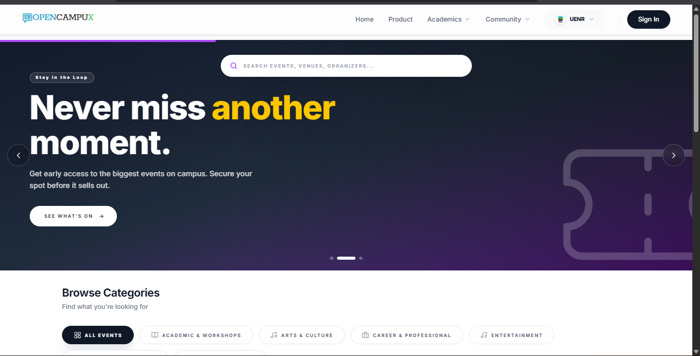 OpenCampux Event Discovery