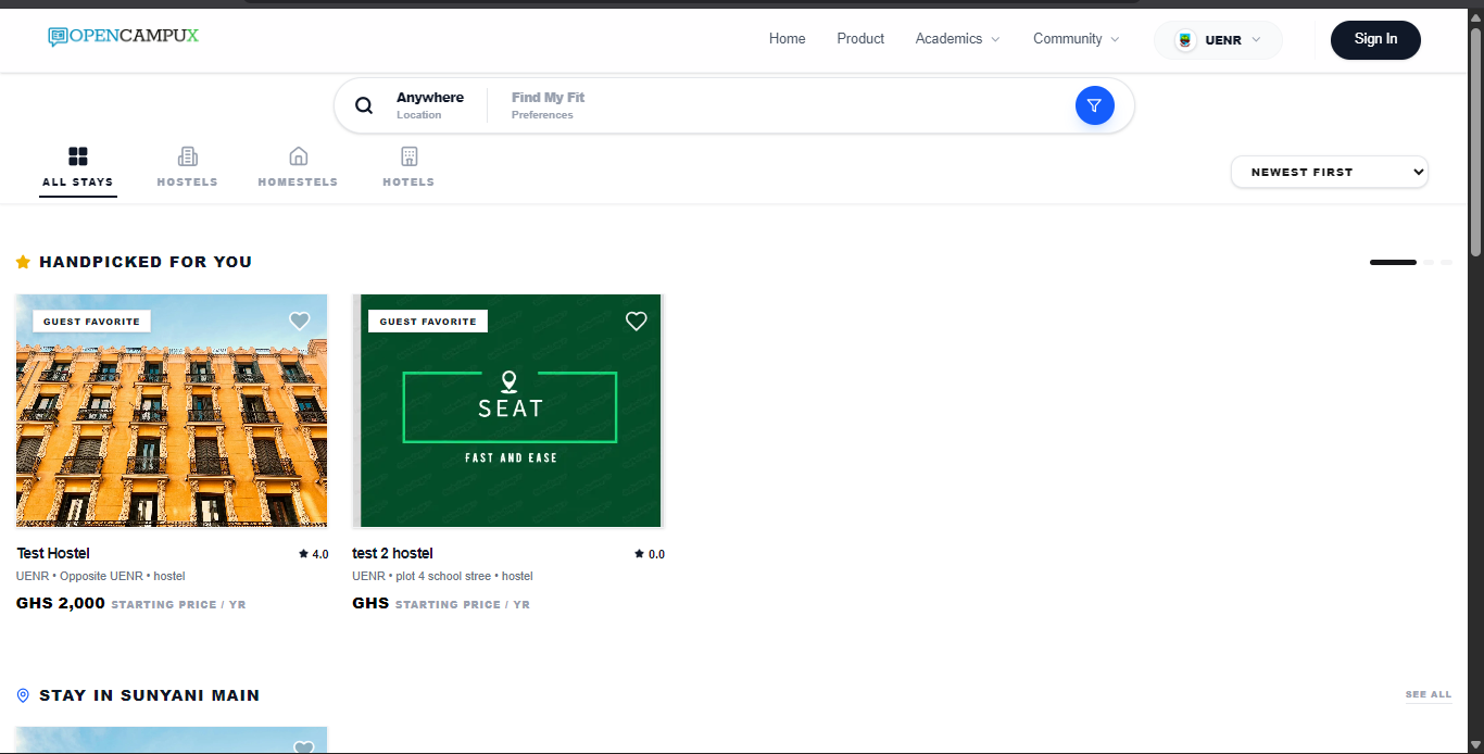 OpenCampux Housing Listings